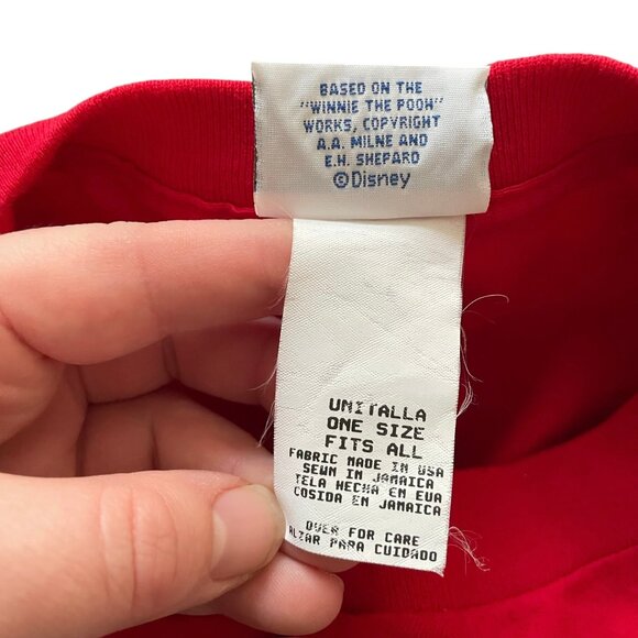 Vintage 90s Winnie the Pooh Sleep T Shirt One Size Red Pooh Piglet Nightgown NEW - Picture 6 of 7